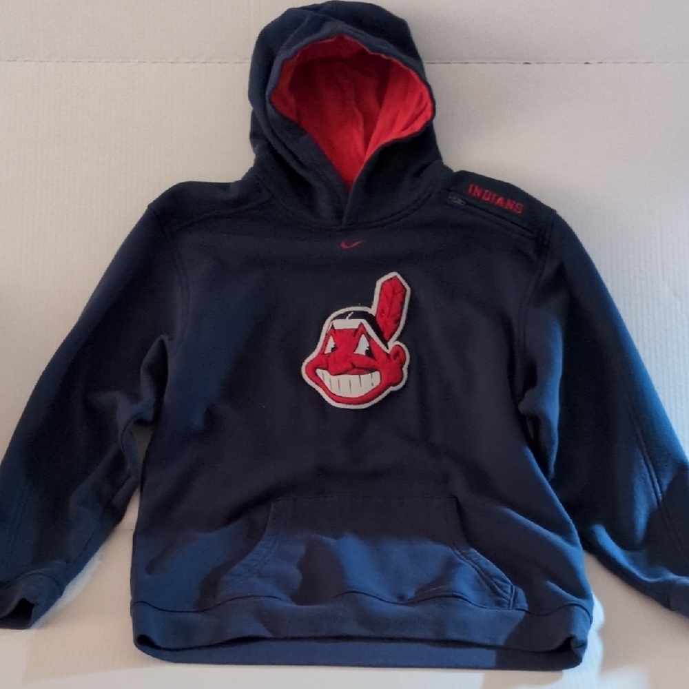Cleveland Indians Navy and Red Sports Team Jacket with Bold Logo